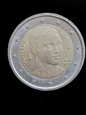 moneta 2 euro ITALIA 2019 LEONARDO DA VINCI - circolata