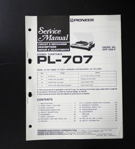 Originale pioneer 707 - originale, pl-707