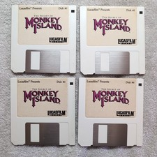 The Secret of Monkey Island 1990 LucasFilm IBM Tandy 4 x 3,5" DD Floppy Set