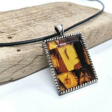 Ciondolo ambra cognac naturale