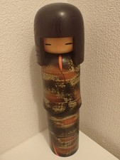 Bambola vintage circa 34 cm 13,4' 1,3 kg Aoki Ryoka Ryouka in legno Sosaku Kokeshi