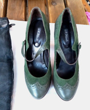 Scarpe Donna con zeppa e tacco alto in camoscio verde Andrea Morelli tg 37 usate