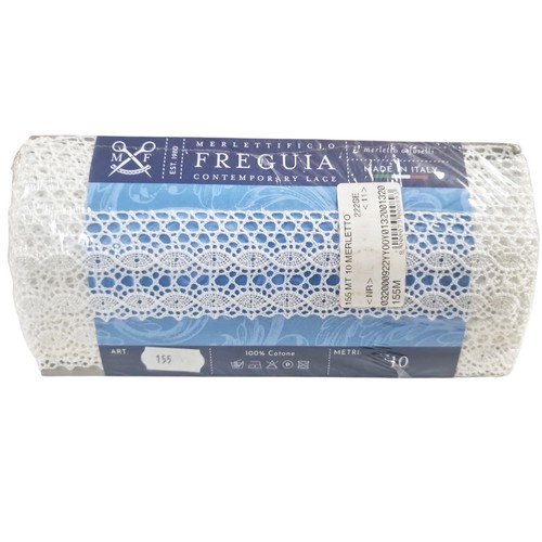 Merletto cotone 10m bianco