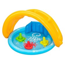 PISCINA GIOCO GONFIABILE LIL SEASHAPES CON SCHIENALE TETTO BIMBI +6 MESI GIARDIN