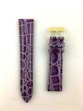 CINTURINO OROLOGIO PELLE 20MM STAMPA COCCODRILLO LUCIDO QUALITA' CUCITURE