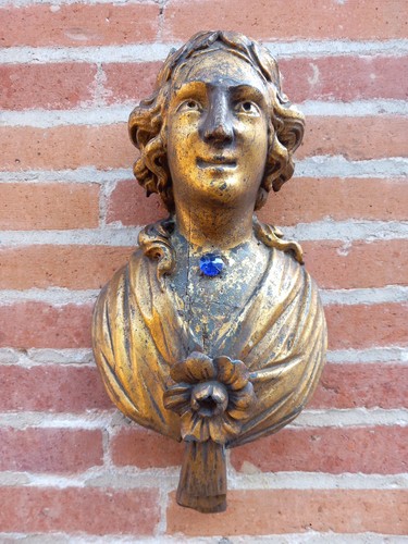 Buste femme bois - buste, sculpté