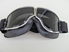 OCCHIALI DA MOTO OCCHIALONI STILE VINTAGE ANNI 60 ANTIVENTO LENTI SOLE MARRONI