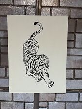 TIGRE DISEGNO SU TELA 18x24cm FATTO A MANO