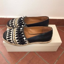 Espadrillas donna in vera pelle con applicazioni (tg 38). Usate poco.