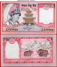 NEPAL 5 RUPIE nd 2002 P 46 UNC spedizione gratuita da 100€