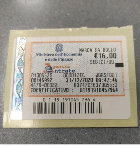 Marche bollo euro - da, del