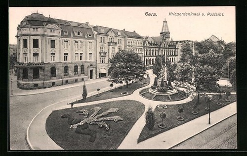 Gera cartolina monumento ai - cartolina,,
