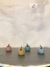 Galline ceramica dipinte galline vintage storia regalo arredamento blu azzurro r