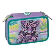 Astuccio Tre Zip  Pieno Colori WWF Animali  Cuccioli  Bimba Elementare Femminile