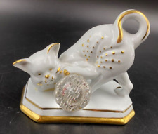 Statua statuetta Portafortuna GATTO Capodimonte POLARIS Cristallo Swarovski