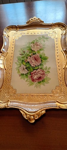 Vassoio antico con rose - antico,