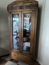Antica Vetrina libreria Cristalliera Art Déco anni ’20-’30 in legno massello.