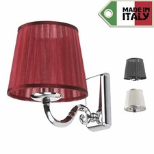 LAMPADA APPLIQUE DESIGN PARALUME NERO BIANCO ROSSO SPECCHIO BAGNO MURO 28W LUCE