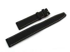 Cinturino Cuoio Gommato Nero 21/18mm POLSO XL Uomo Artigianale Stock Outlet Top