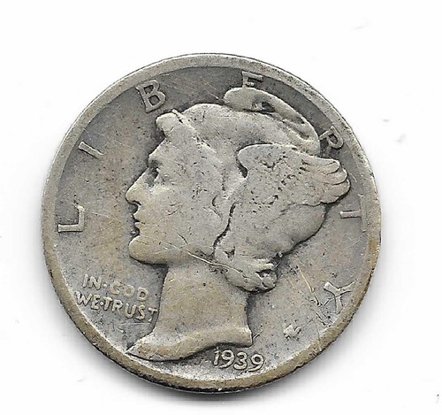 1939 mercury dime 90 - d,
