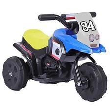 Moto Elettrica Per Bambini 3 Ruote Blu 6V Con Retromarcia E Suoni
