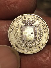 Bella REGNO D ITALIA MONETA 1 LIRA 1860 VITTORIO EMANUELE II FIRENZE RE ELETTO 