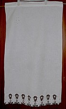 Tende 110x66 cm • Tre • Lino • Ricamate • Vintage