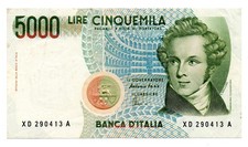 ITALIA - BANCONOTA  DA 5000