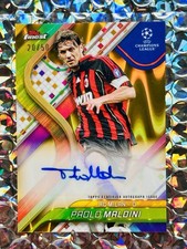 Topps Finest UCC AC Milan Legend Paolo Maldini Gold Lava Ref. Auto Signature /50