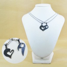 Collana ciondolo acciaio cuore spezzato incisione personalizzata colore argento