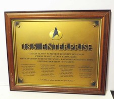 Franklin Mint 1992 STAR TREK U.S.S. Targa di messa in servizio Enterprise NCC-1701-D