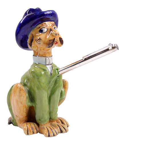 Portapenne cane ceramica