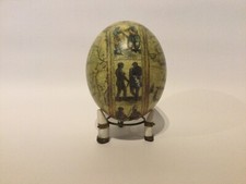 Ostrich Egg Decoupage South African Hand painted 