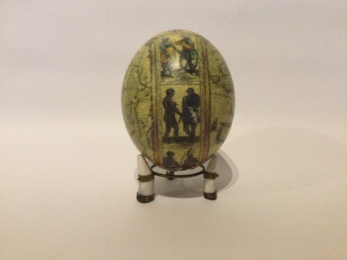 Ostrich egg decoupage - ostrich,