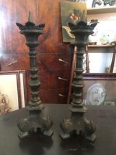 Coppia di candelieri in bronzo