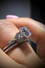 Engagement Ring Set 14K White