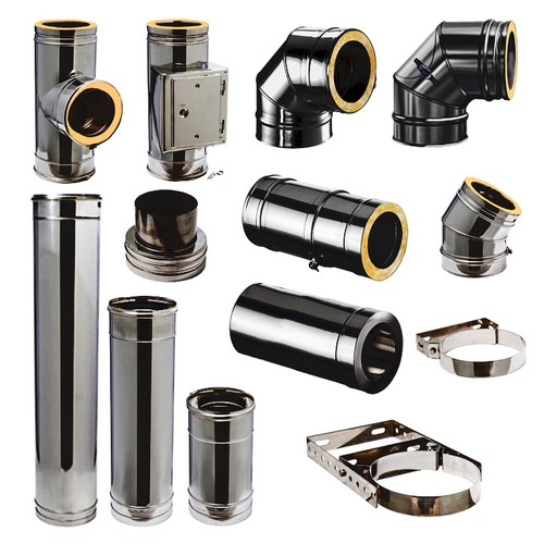 Tubo stufa acciaio inox doppia
