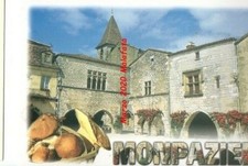 MONPAZIER VILLAGGIO DORDOGNE FUNGHI BOLETI PORCINI BASTIDE Cartolina francese   