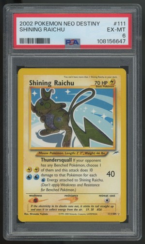 2002 pokemon shining raichu - pokemon,
