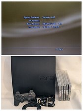 Sony PLAYSTATION 3 Slim PS3 160GB Nero Console Controller Corde 5 Giochi Lavoro