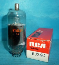 RCA 6JS6C Tubo Griglia Rame Pali Doppio Getter NOS/NUOVO CON SCATOLA Testato