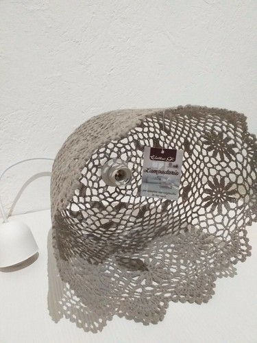 Lampadario ricamato grigio - lampadario,