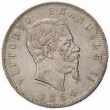 r51_63) Vittorio Emanuele II Re (1861-1878) - 5 Lire 1864 N - RARA