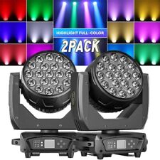 2PCS 19x20W LED RGBW 4-in-1 zoom testa mobile palco luce fascio DJ festa Natale DMX