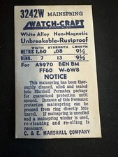 WATCH-CRAFT Mainspring 3242W