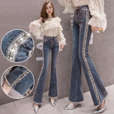 Jeans Flared Da Donna In Denim