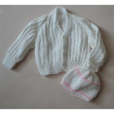 MAGLIONCINO+ CAPPELLINO NEONATA REALIZZATO A MANO 1/3mesi