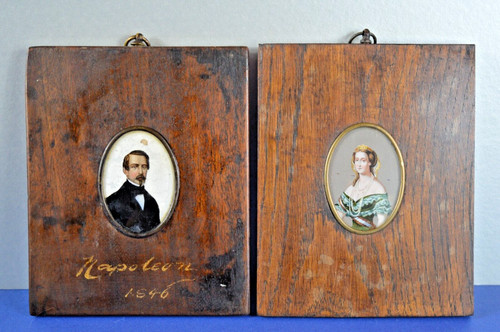 Coppia antiche miniature - antiche,
