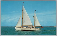 Cartolina Miami Florida Motorsailer Corregidor II c1962