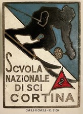SCUOLA NAZIONALE DI SCI CORSO 2 CORTINA DISTINTIVO SPORTIVO SCI MONTAGNA